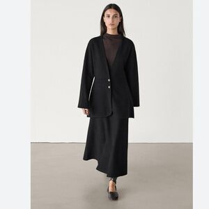 Massimo Dutti Women Sweater Blazer M Medium Black Special Edition 6000/401 NWT